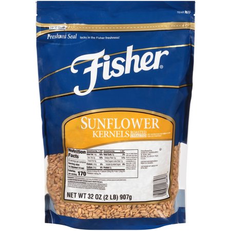 Fisher Fisher Roasted Sunflower Kernels No Salt 32 oz., PK3 18858A